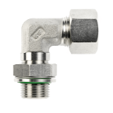 NC-WEE-..LM - Adjustable male adaptor elbow fittings with counter nut, sealing with restraining O-ring, ISO 1179-3