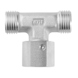 XETKO-..L/S M - Adjustable T connectors with taper and O-ring, pre-assembled on tapered nipple side, ISO 8434-1-SWOBT